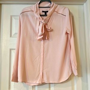 Tie-neck blouse from Banana Republic.